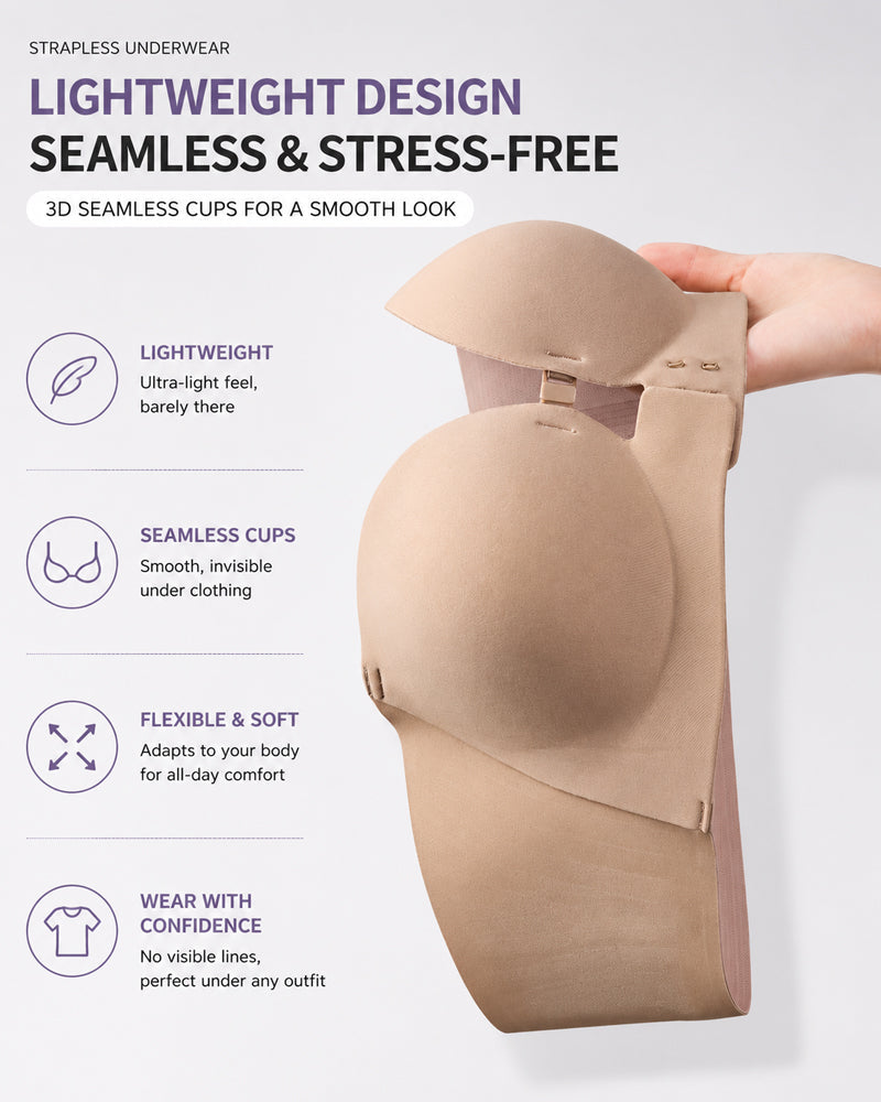 Soutiador push-up sense tirants amb doble tancament frontal