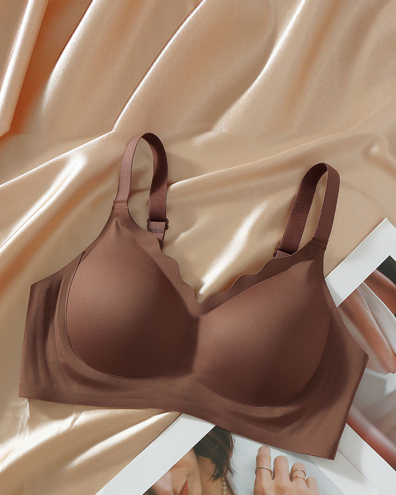 Reggiseno push-up levigante senza cuciture con bordo ondulato