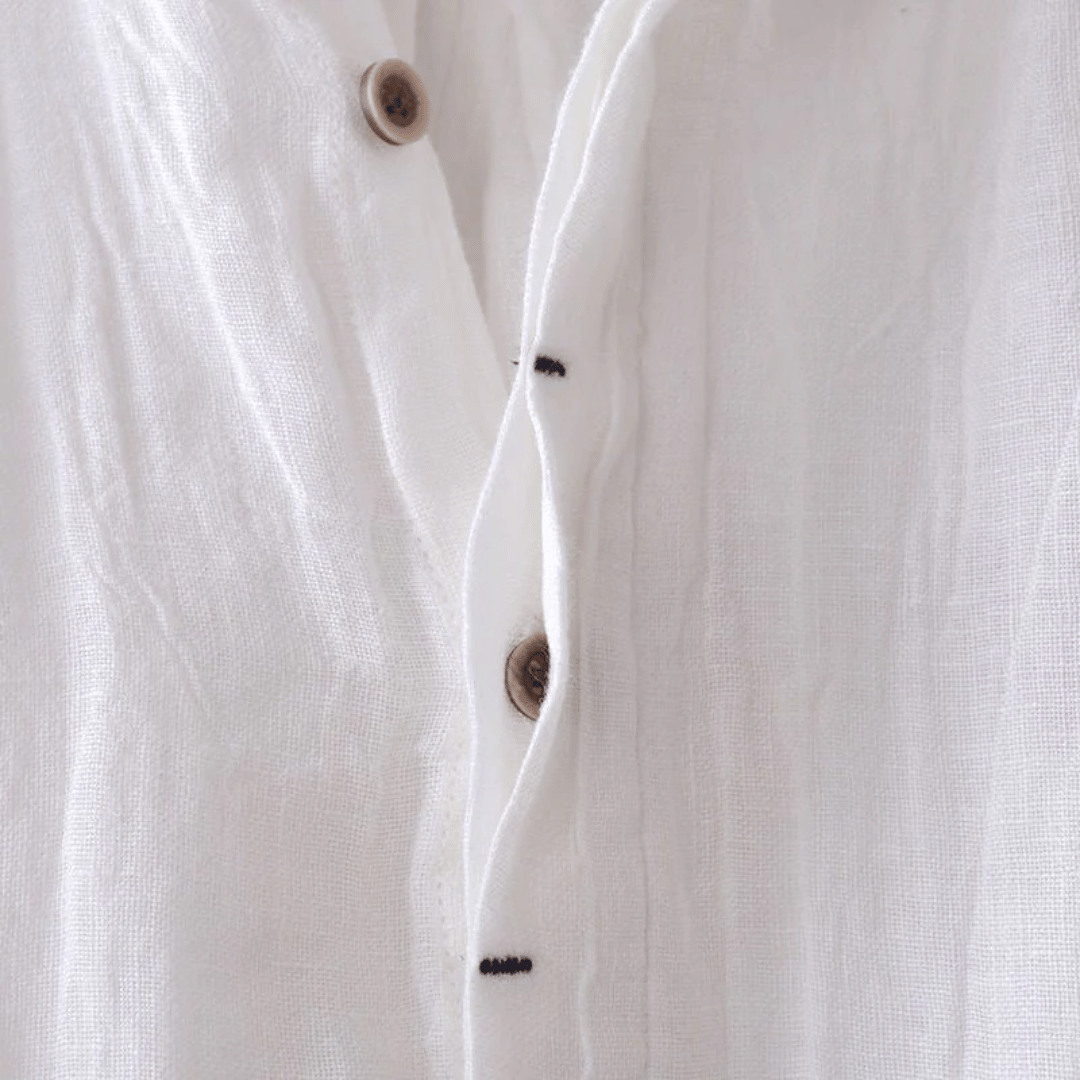Chemise en lin à manches courtes
