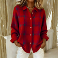 Veste en maille à carreaux rouge