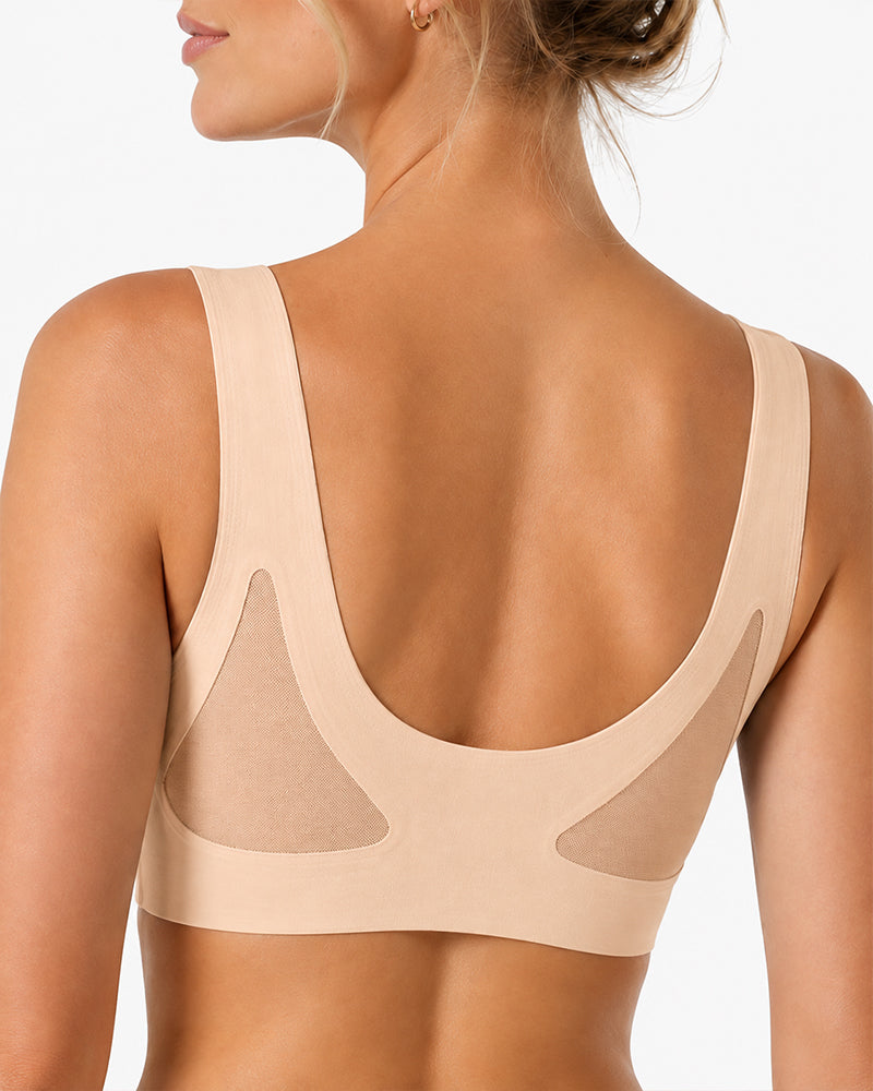 Confezione da 2 reggiseni a canotta cut-out in mesh traspirante senza cuciture con scollo a V profondo