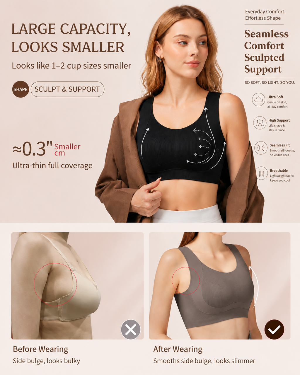 Soutien-gorge invisible sans coutures ni armatures pour un confort optimal
