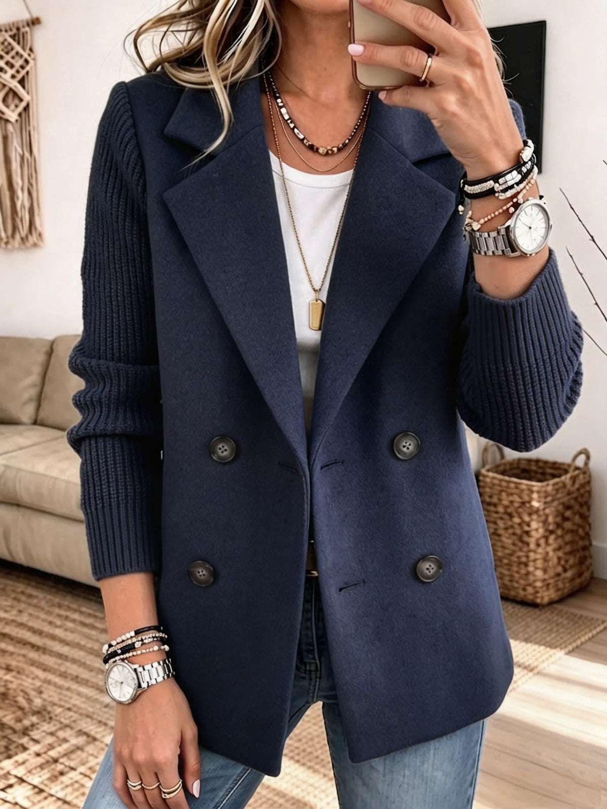 Blazer amb mànigues de punt