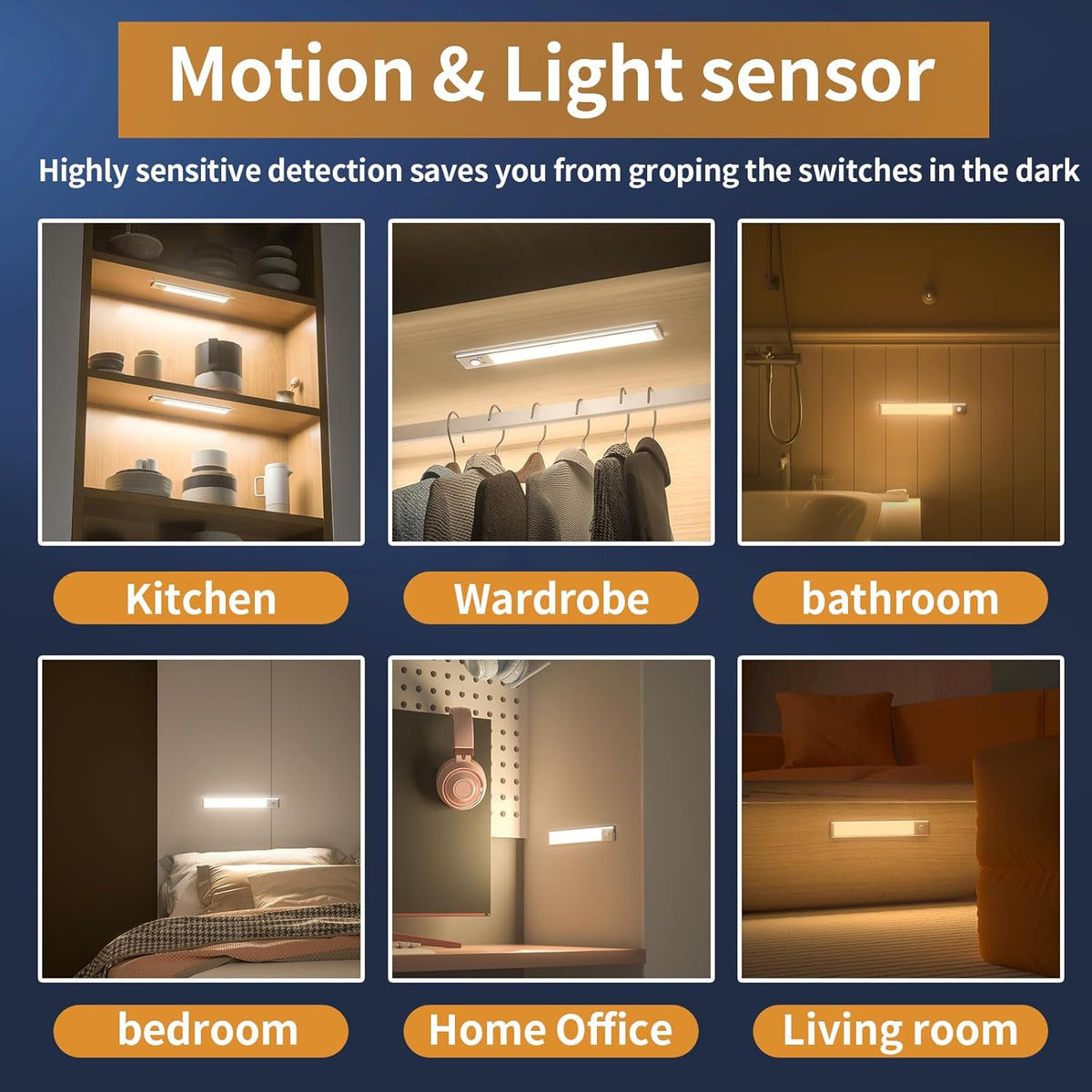 🏆 Oferta Imperdible -50% 🔥 Il·luminació de 3 Colors amb Detector Intel·ligent Magnètic Recarregable Sense Forats
