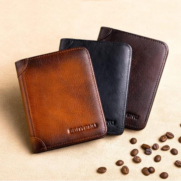 Cartera minimalista de cuir amb protecció RFID per a home