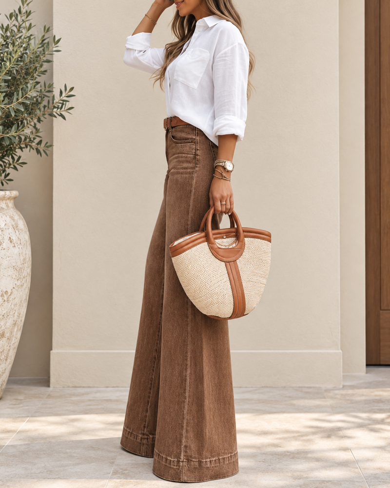 Jeans eleganti extra large a vita alta