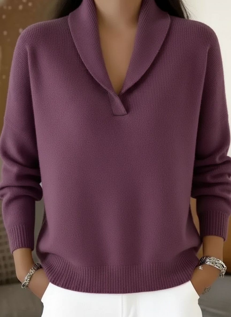 Jersey con cuello de pico
