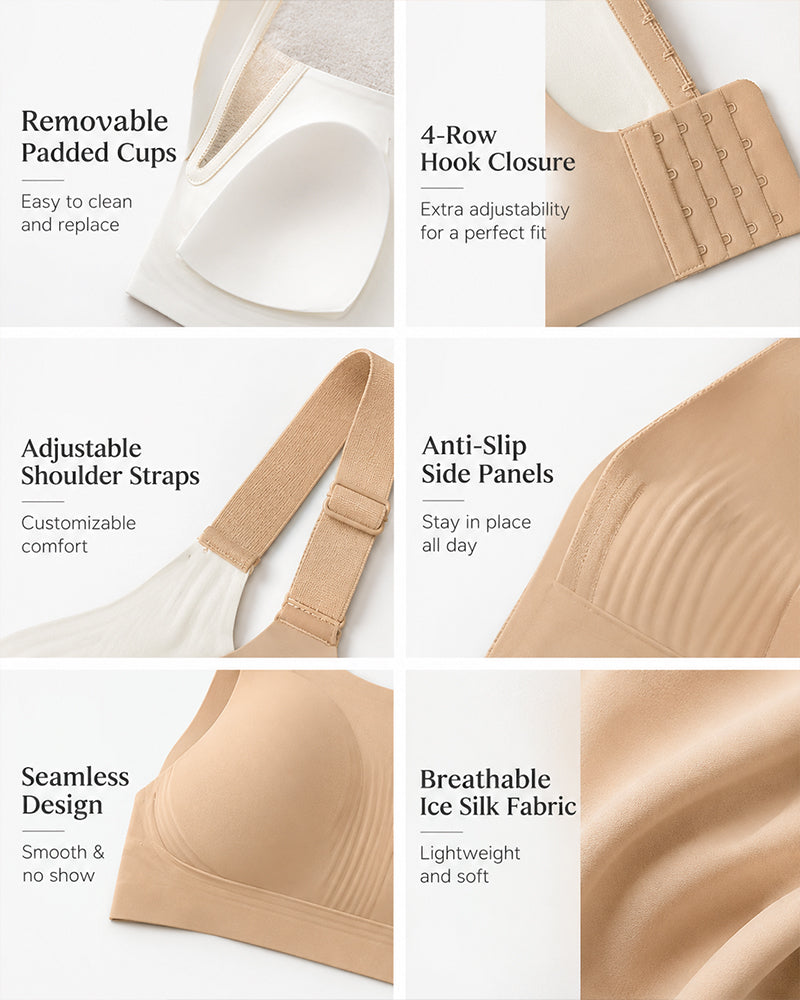 Soutien-gorge grande taille sans coutures, confortable, à bonnet plein et maintien intégré
