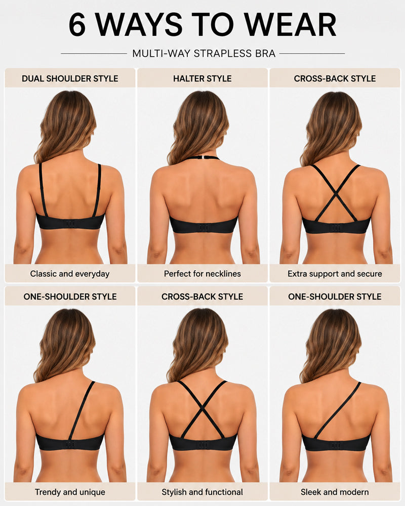 Soutiador push-up sense tirants amb doble tancament frontal