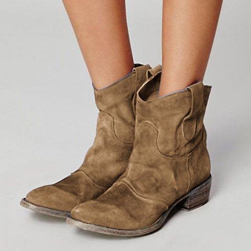 Bottines pour femme en daim souple