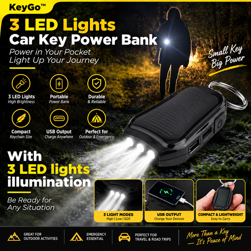 ☀️ ¡50% DE DESCUENTO AHORA! Batería externa solar portátil de 1200mAh con llavero y linterna LED