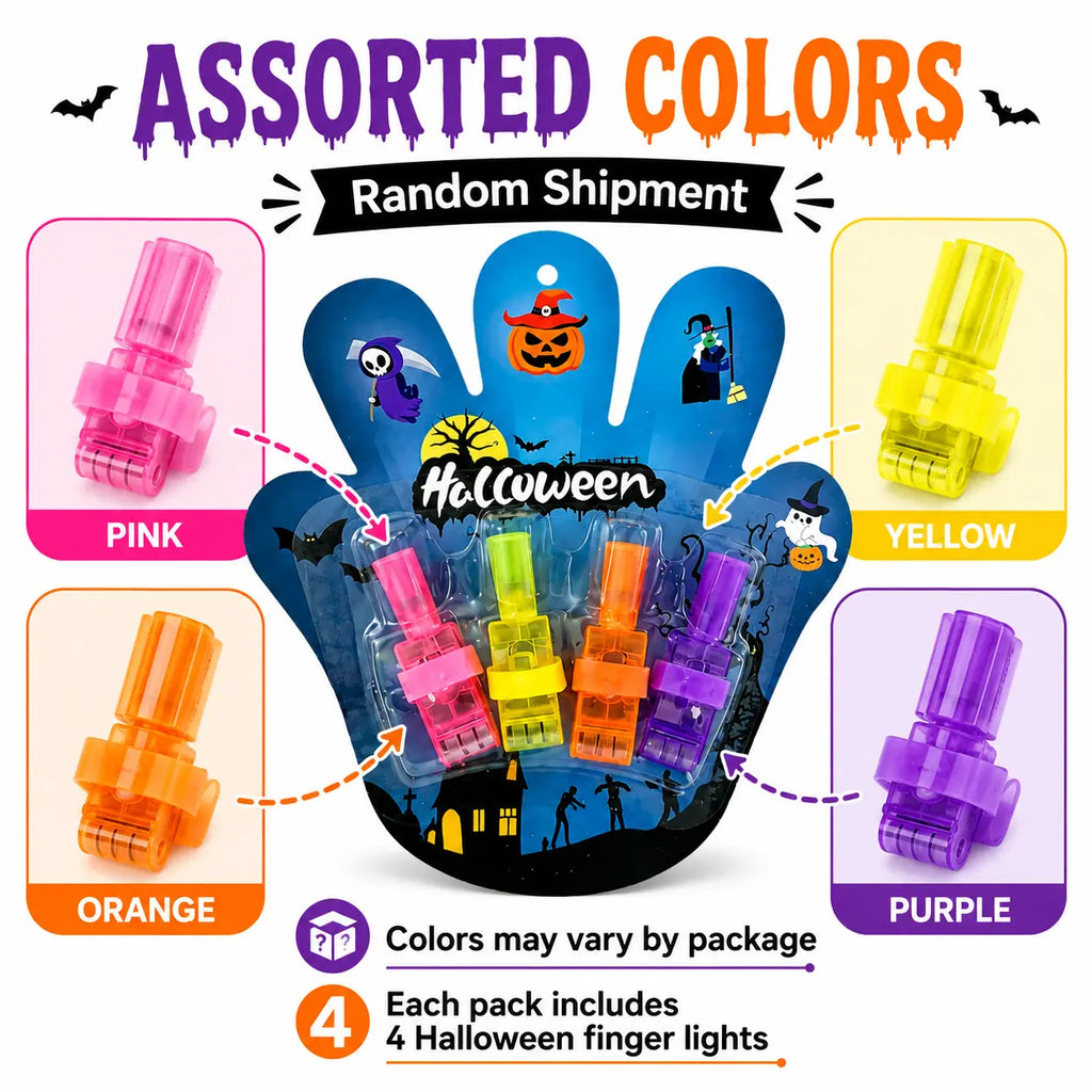 12 anelli proiettori per dito a tema Halloween, giocattoli luminosi per dito a LED🔦🎃
