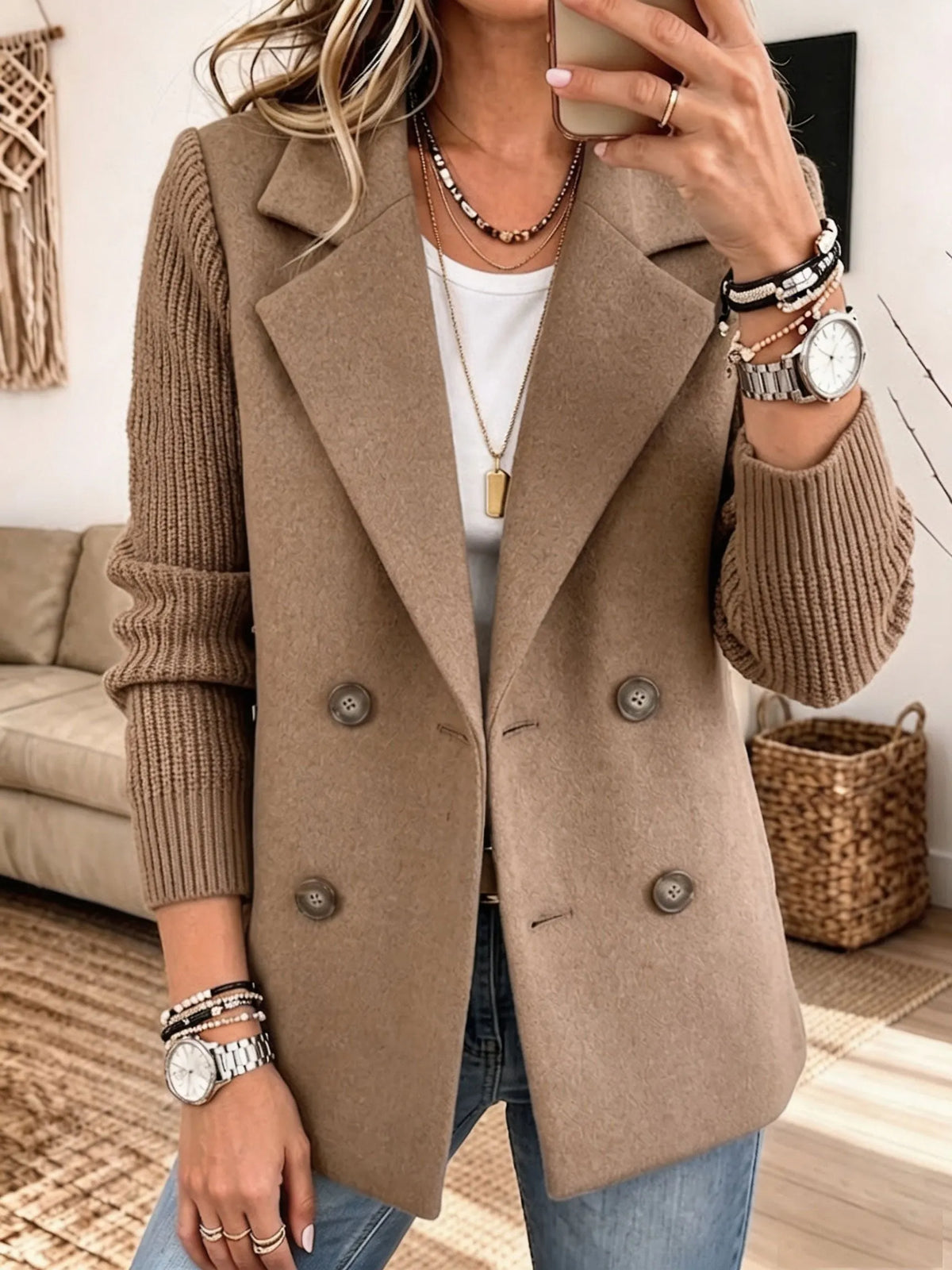 Blazer amb mànigues de punt