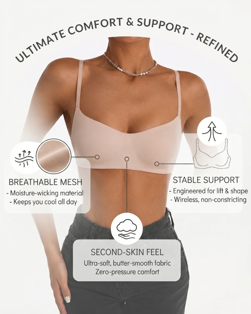 Soutien-gorge sans coutures invisible échancré sans armatures