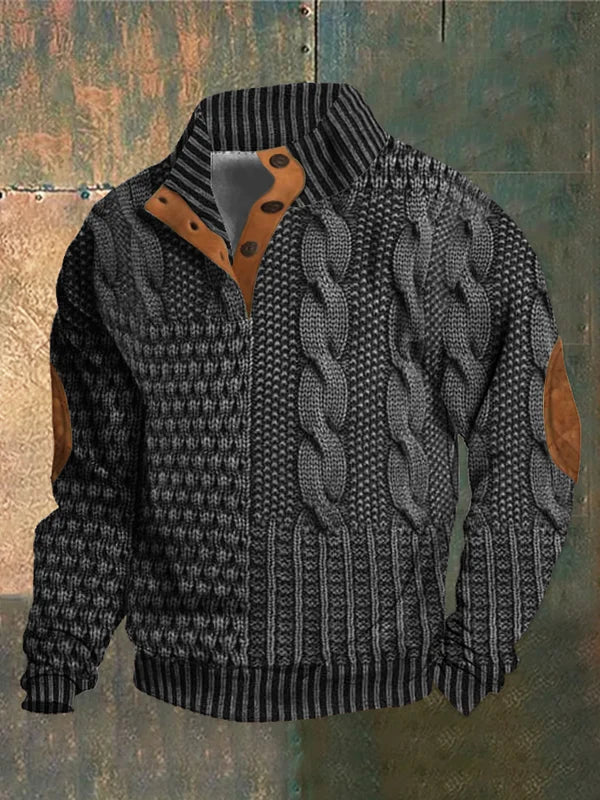 Jersey patchwork en maille torsadée