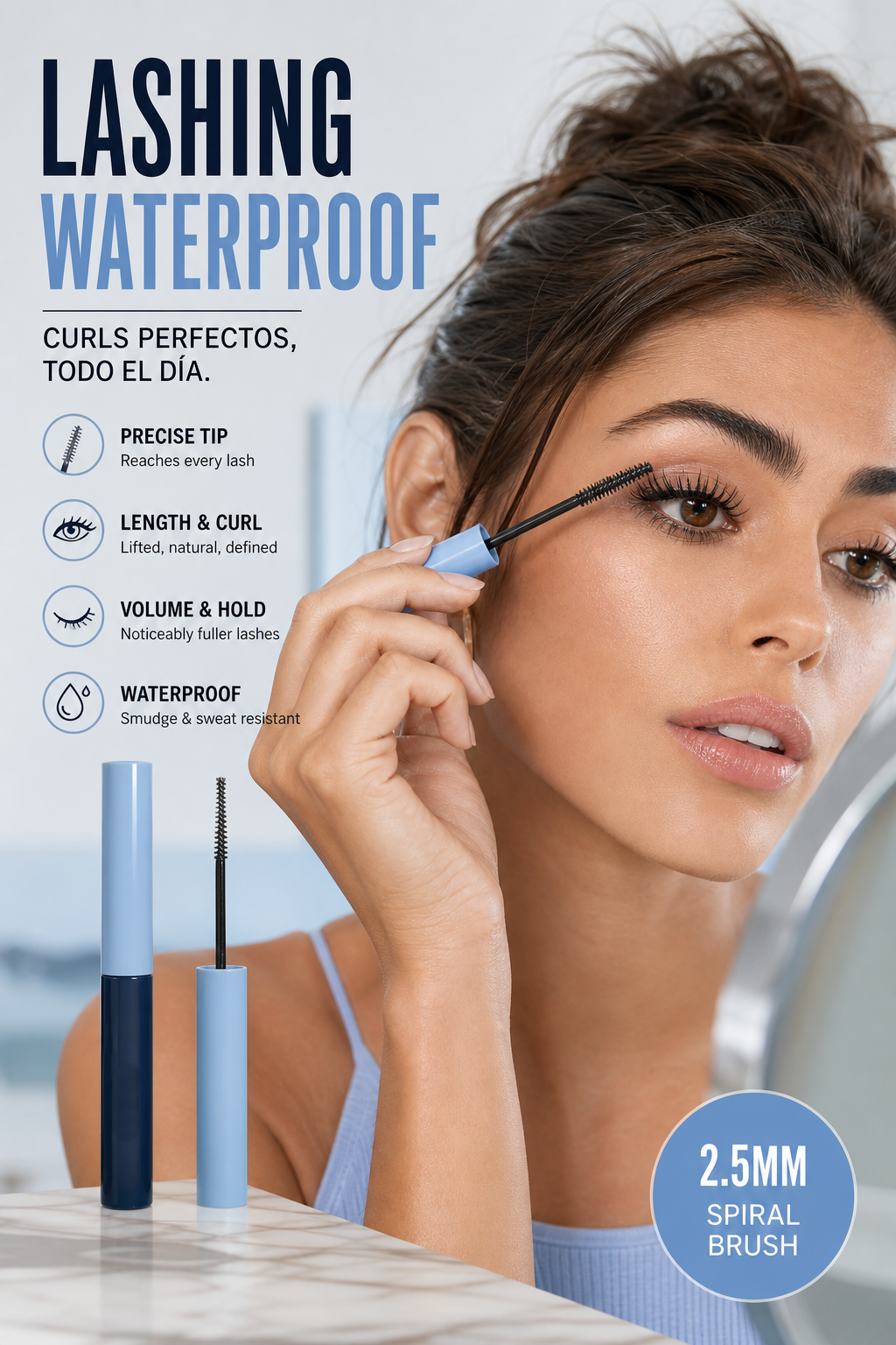 Mascara allongeadora i recurladora waterproof