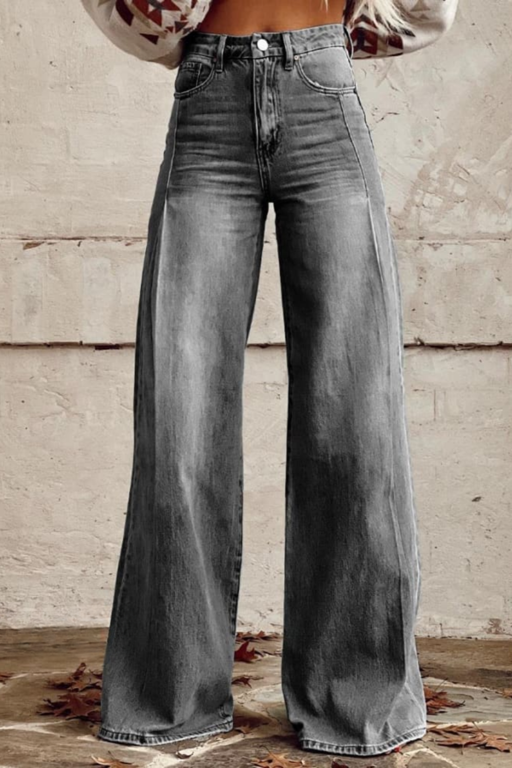 Pantaloni boho vintage effetto denim