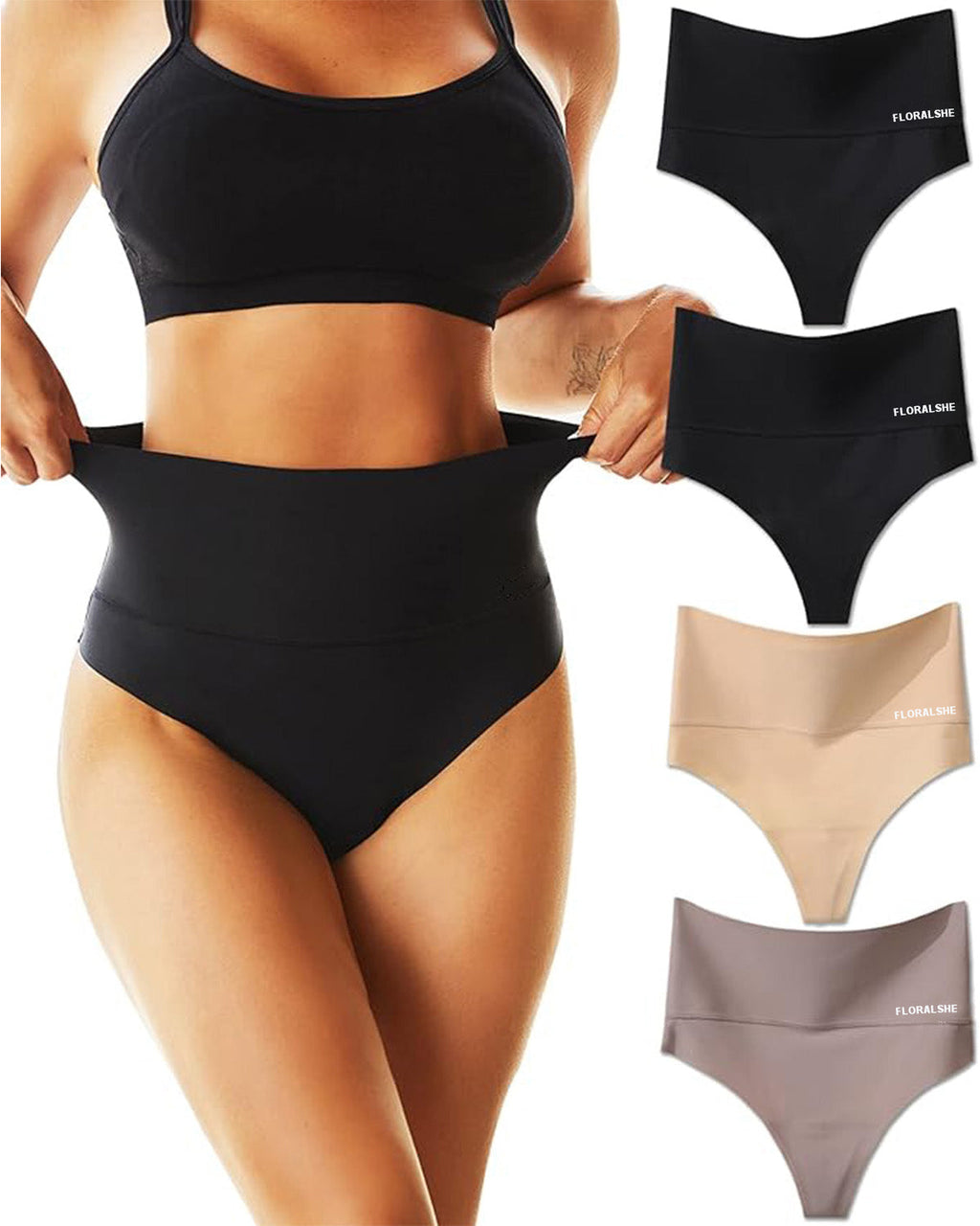 Llot de 3 slips de cintura alta sense costures