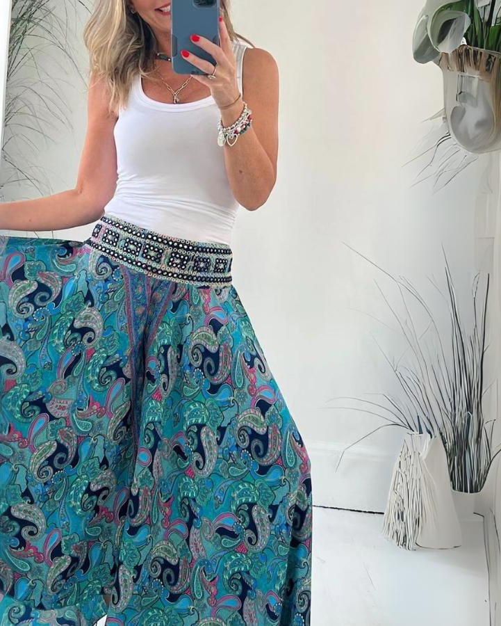 Pantalon bohème imprimé