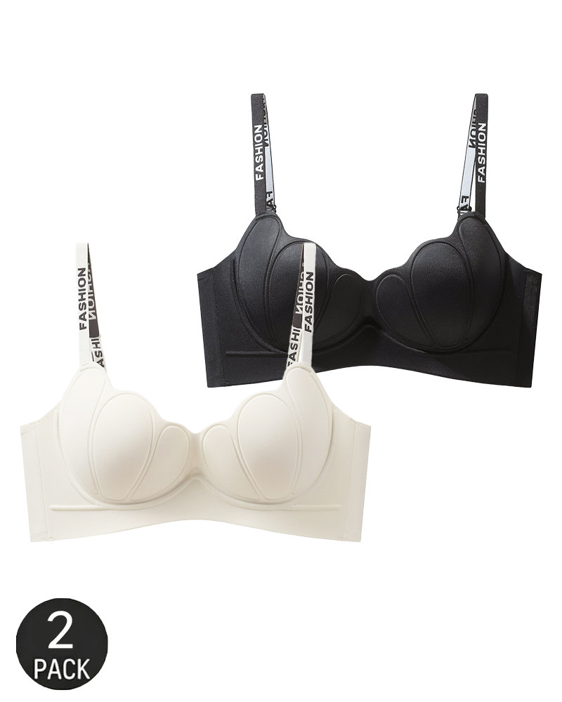 Lote de 2 bralettes ligeros, sin costuras y con efecto push-up