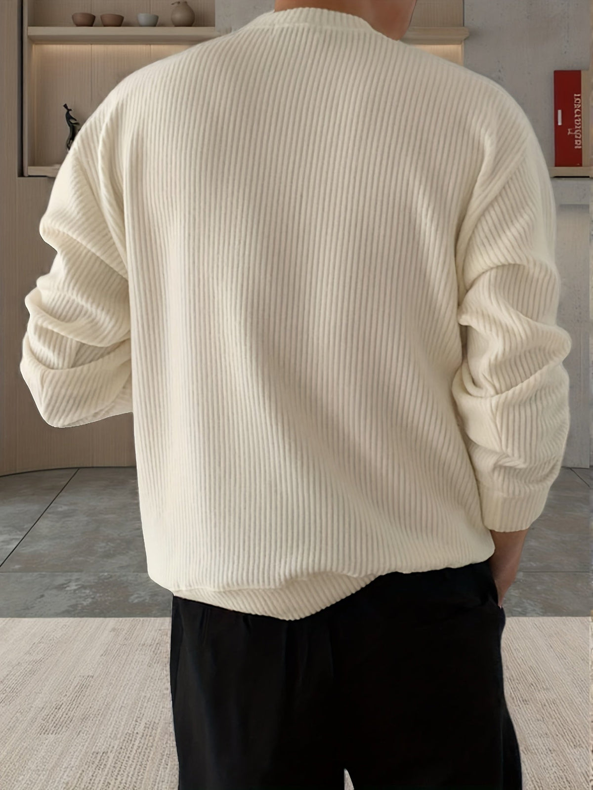 Pull côtelé oversize homme