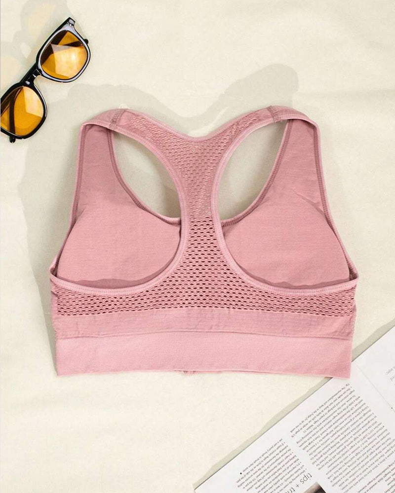 Reggiseno sportivo imbottito senza cuciture con zip