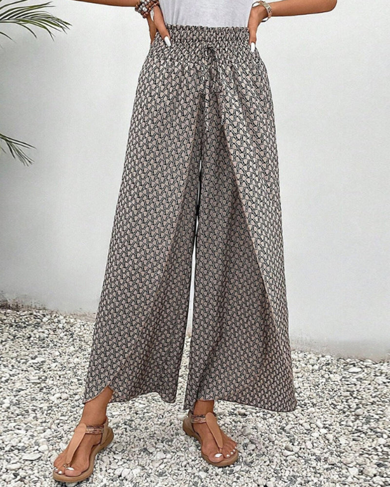 Pantaloni stampati con volant