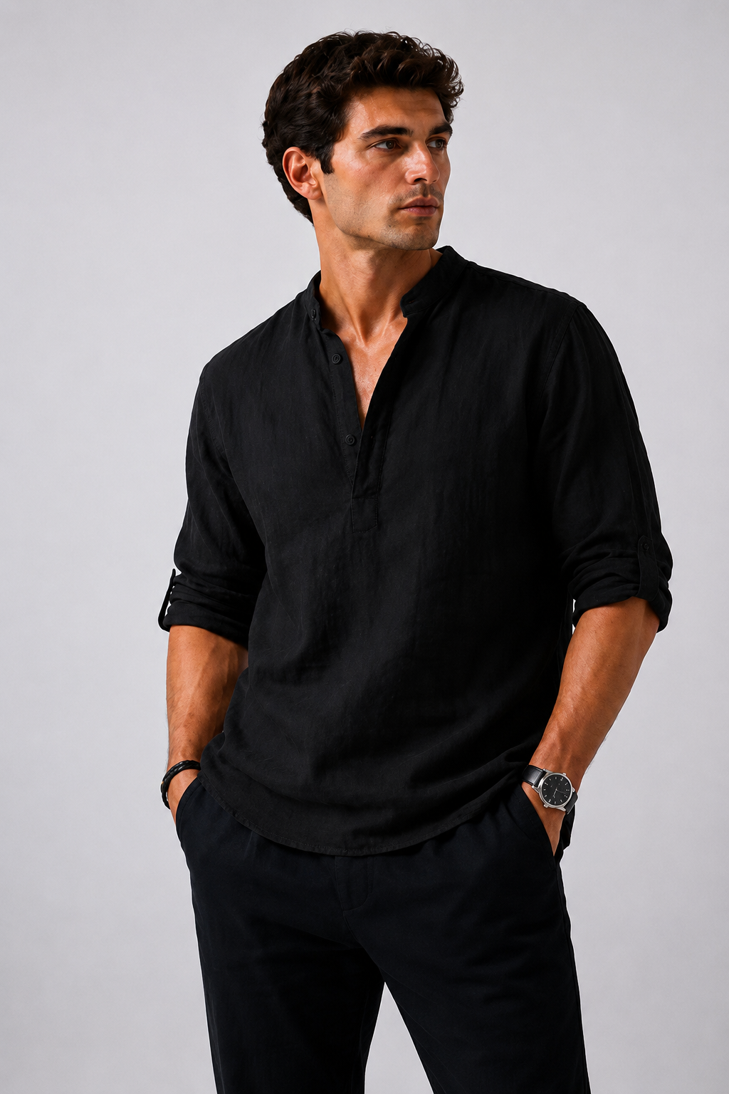 LISSANDRO | Camicia informale a maniche lunghe in lino