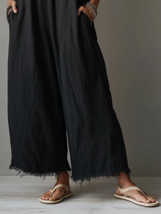 Combinaison minimaliste en lin pour femme