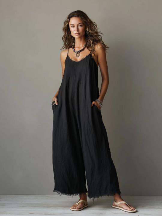 Combinaison minimaliste en lin pour femme