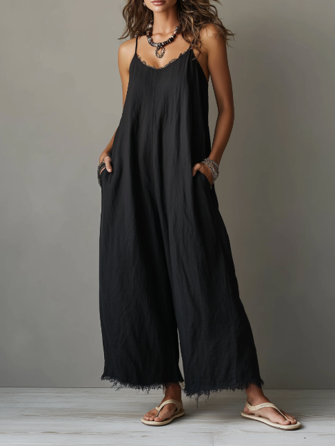 Combinaison minimaliste en lin pour femme