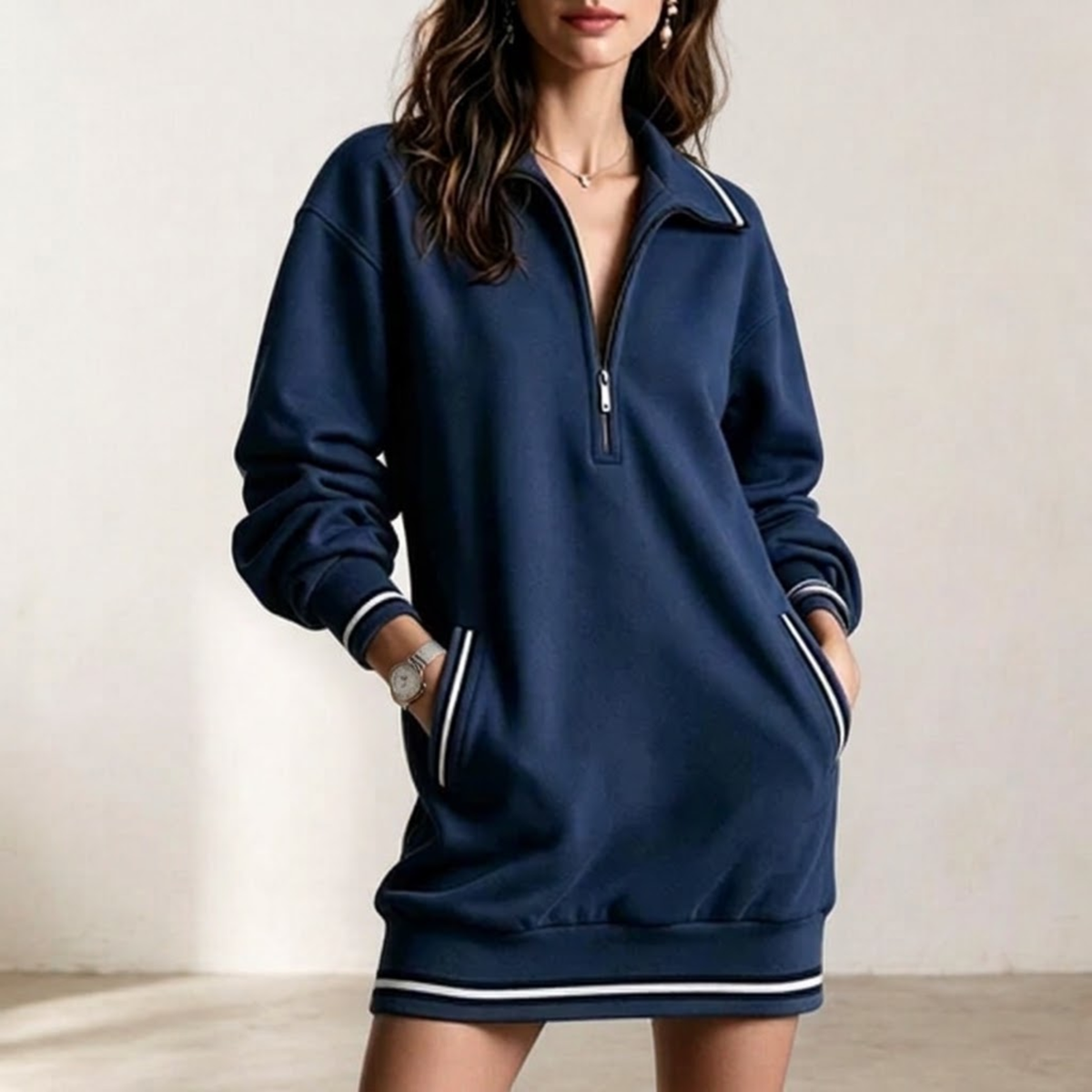 Vestido sudadera con cremallera