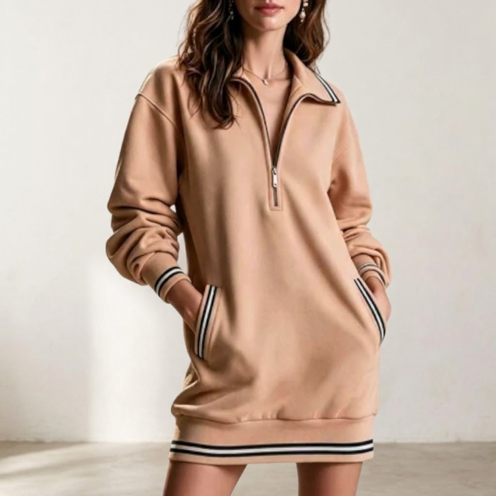 Vestido sudadera con cremallera