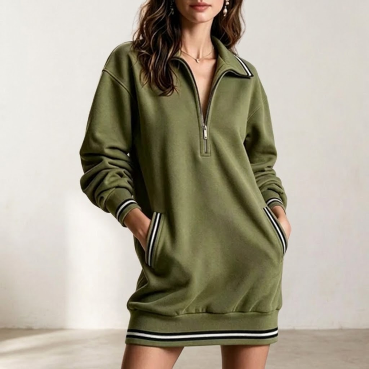 Vestido sudadera con cremallera