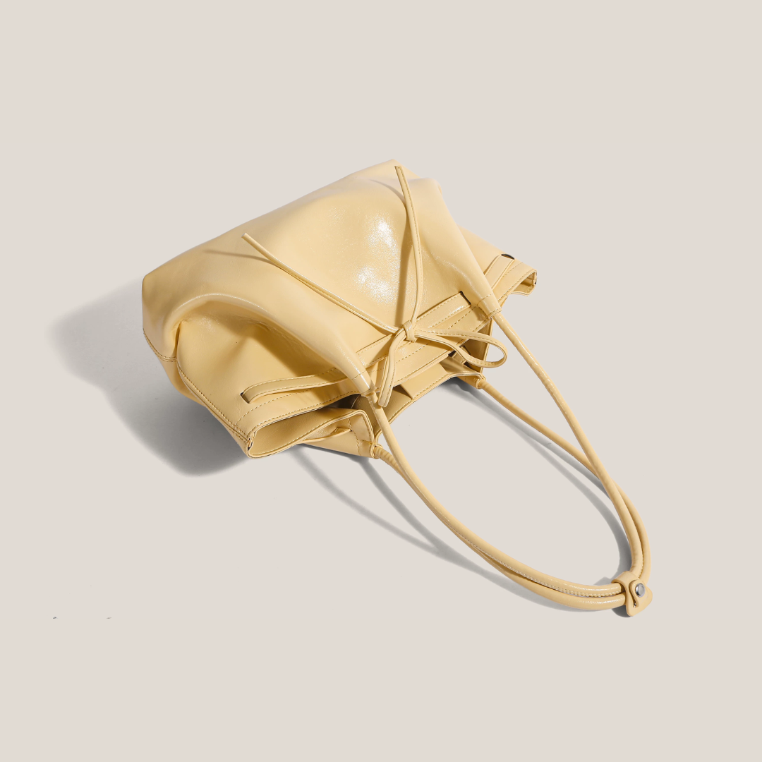 Borsa tote con fiocco e finitura morbida