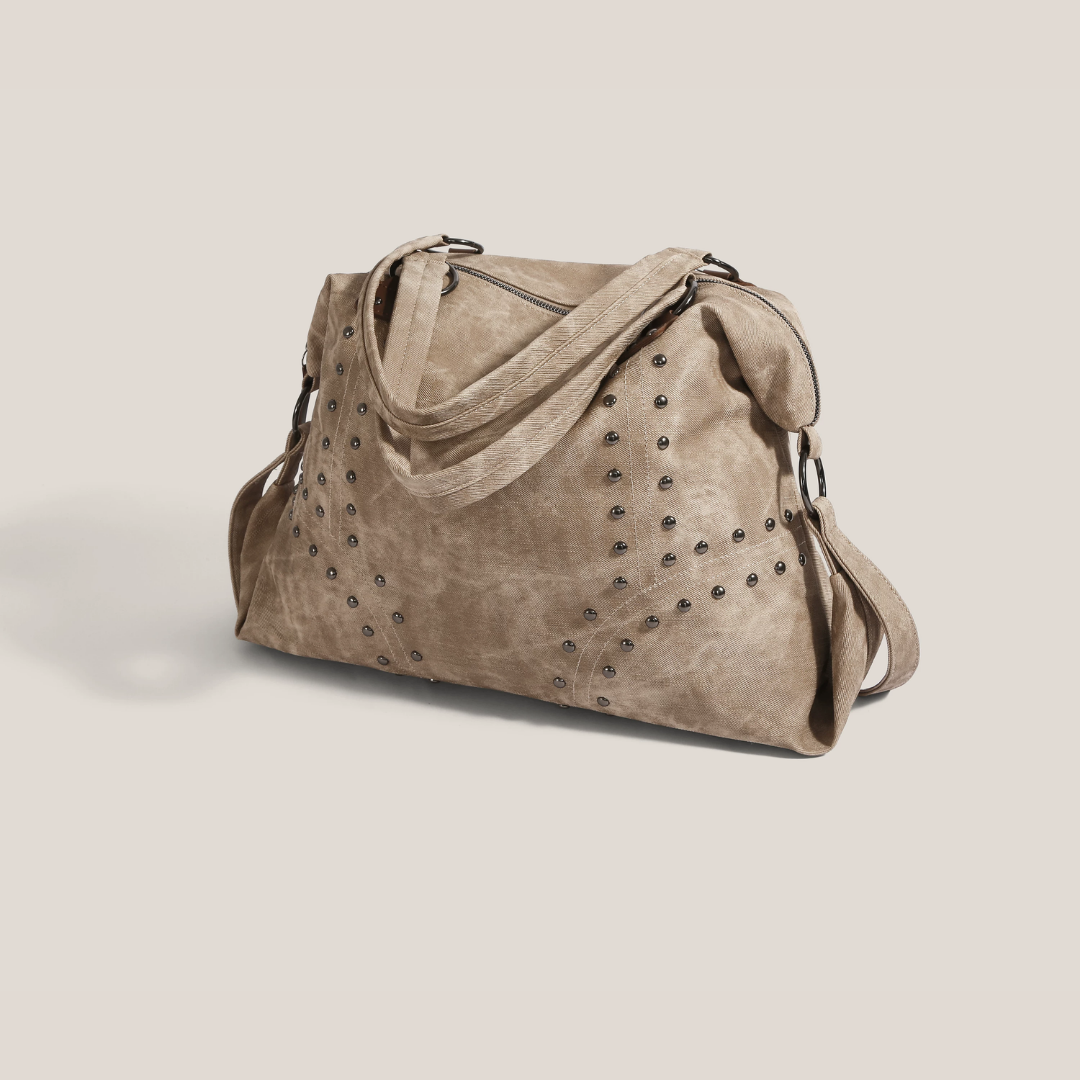 Borsa tote con borchie