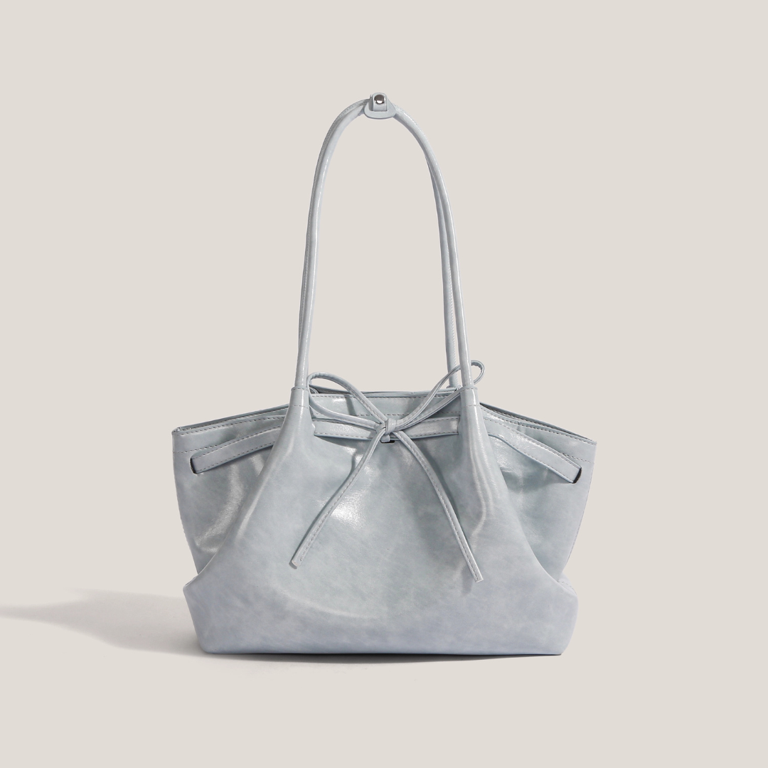 Borsa tote con fiocco e finitura morbida