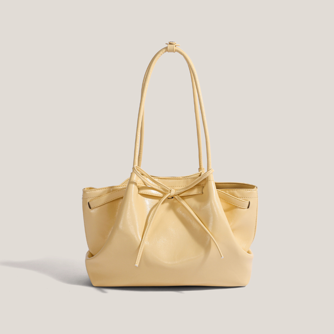 Borsa tote con fiocco e finitura morbida