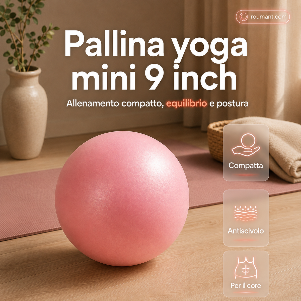 25 cm eksplosjonsfri pilatesball med pumpe