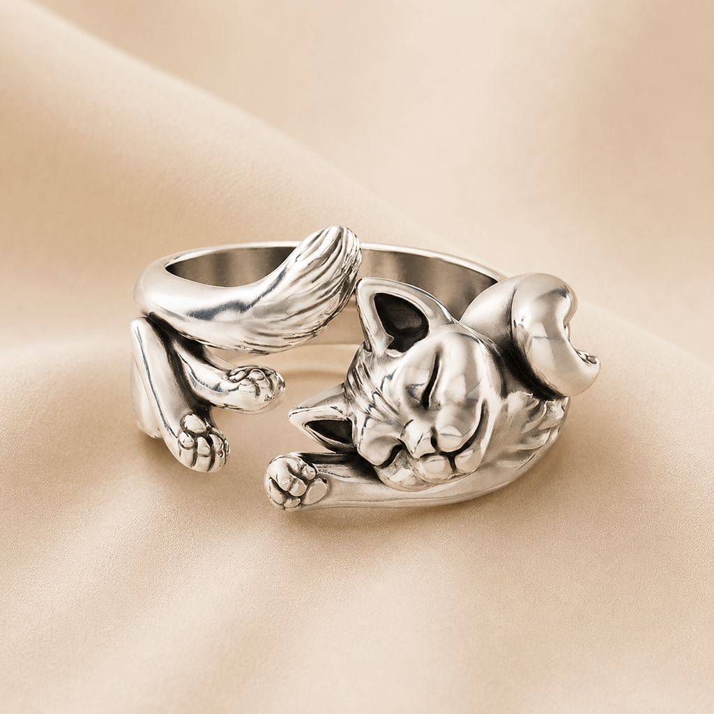 Bague chat serein