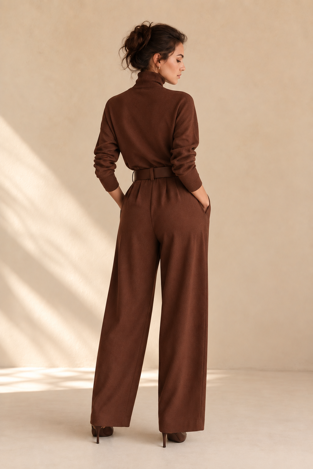 Conjunto de jersey y pantalón palazzo