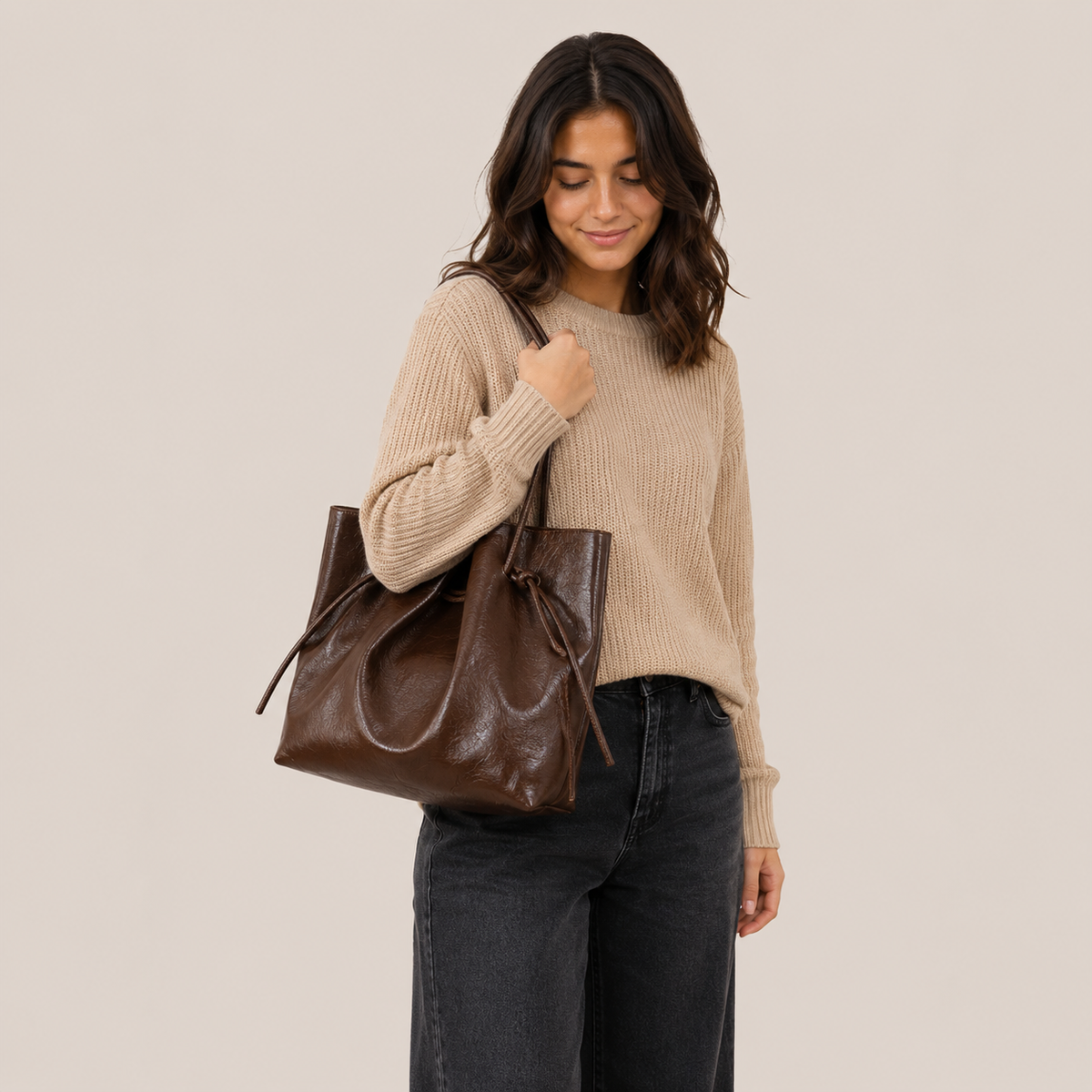 Sac cabas froncé