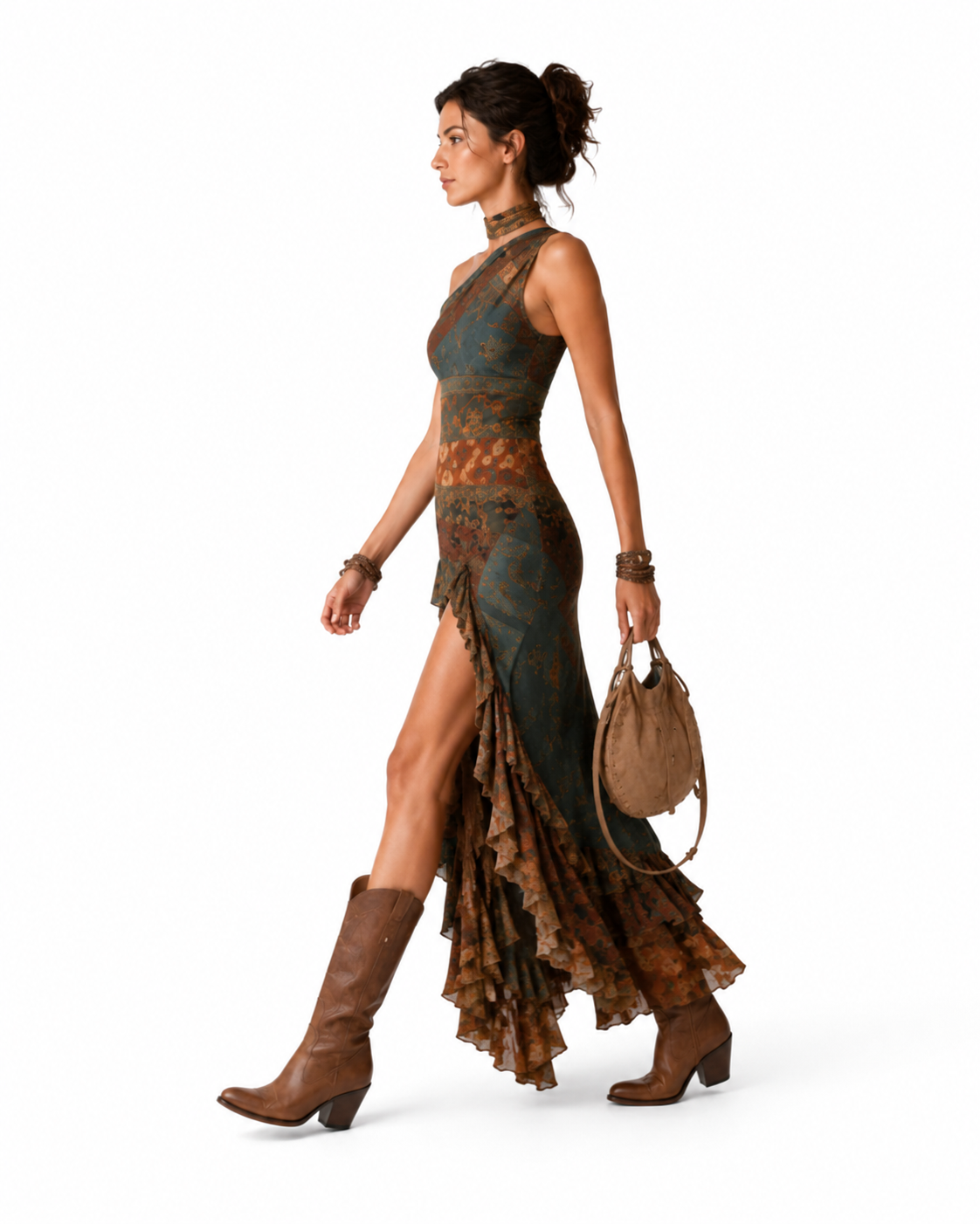 Robe longue asymétrique