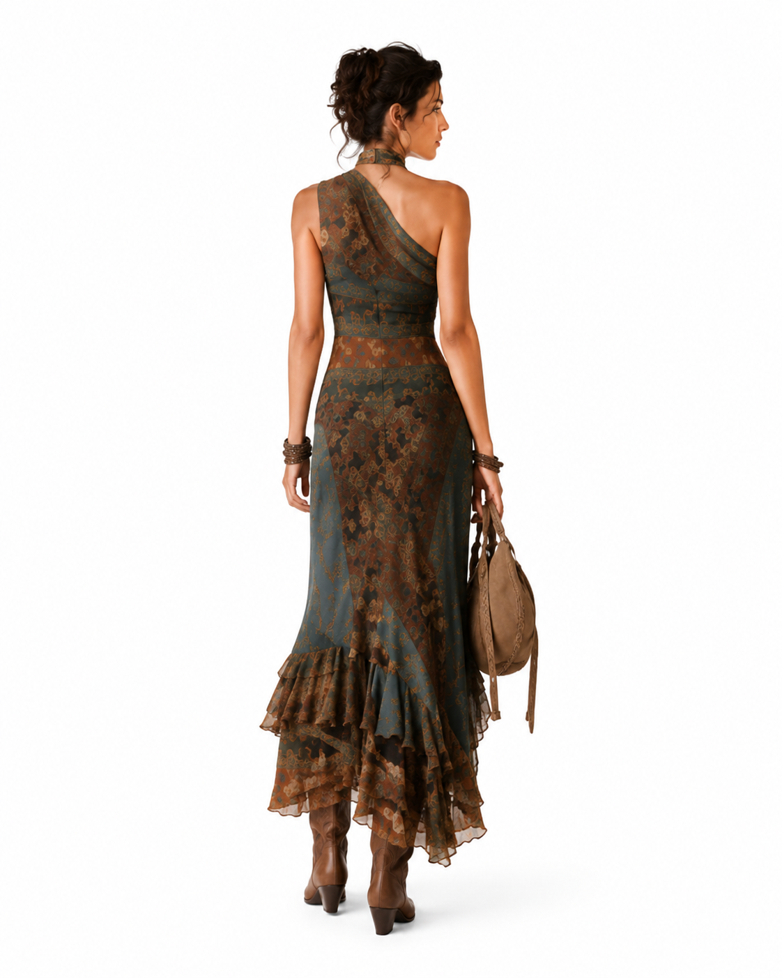 Robe longue asymétrique