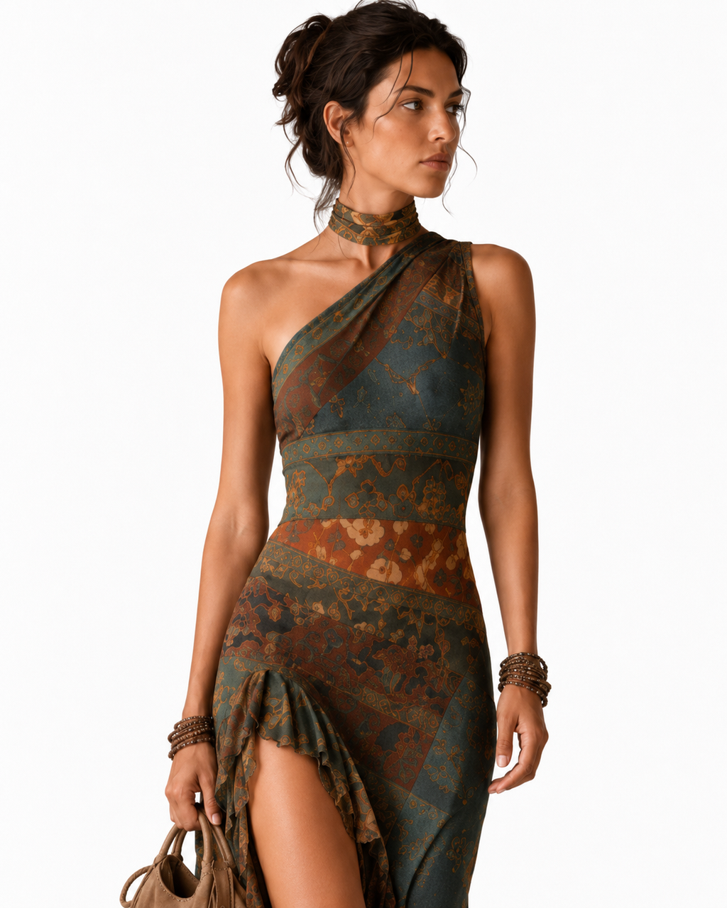 Robe longue asymétrique