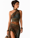 Robe longue asymétrique