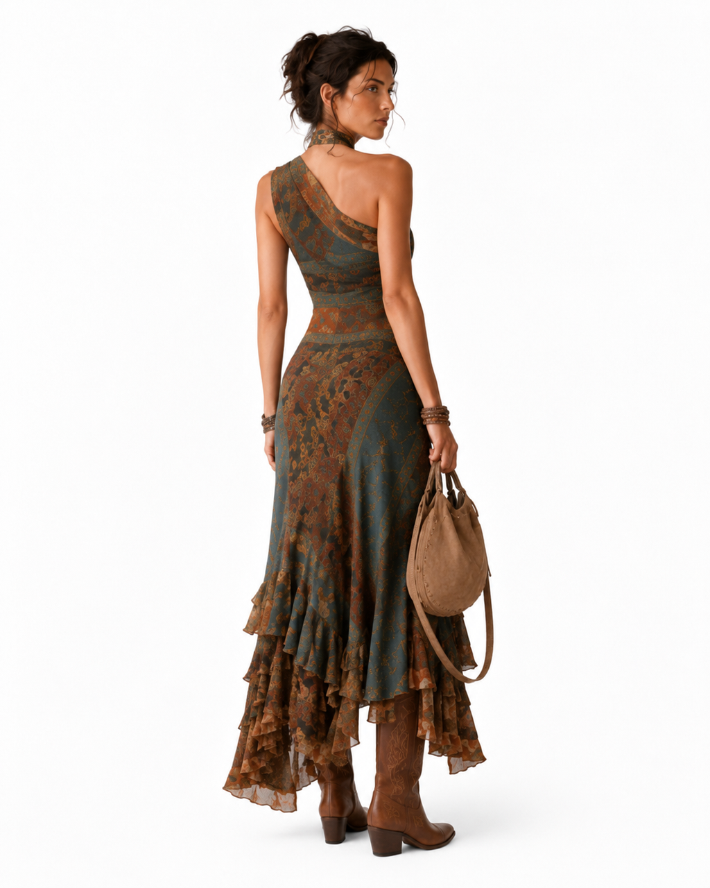 Robe longue asymétrique