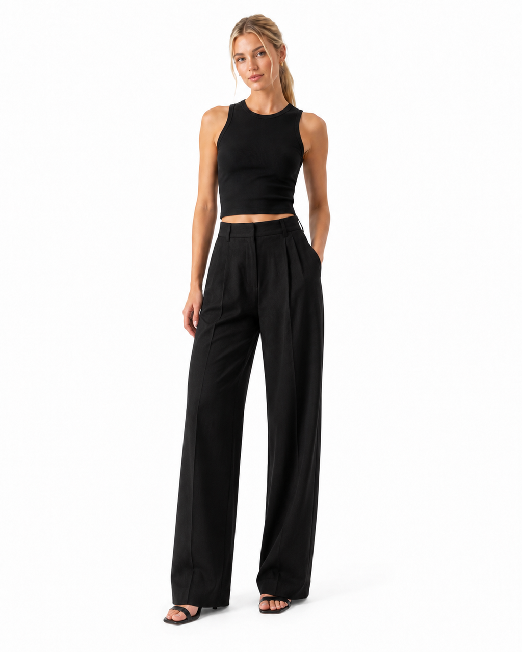 Pantalón recto ancho