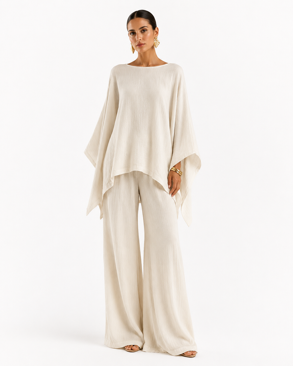 Ensemble minimaliste en lin avec tunique oversize