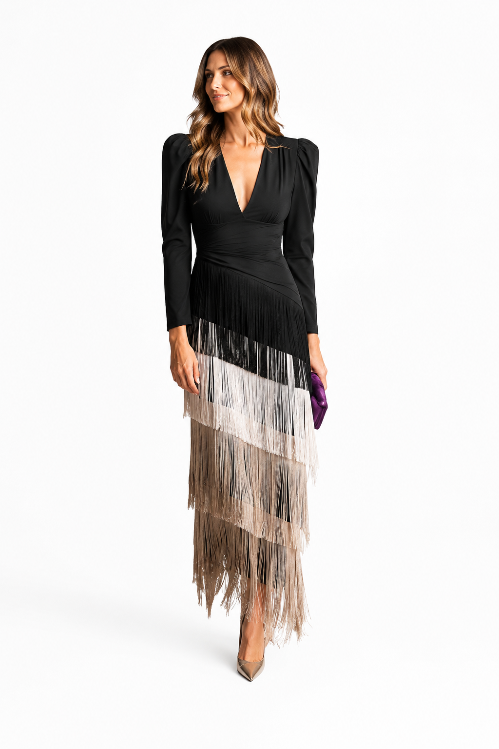 Vestit midi amb franges